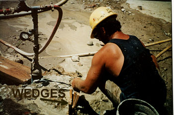 Caulking with wedges 1